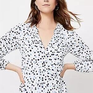 Loft Polka Dot Midi Dress XS